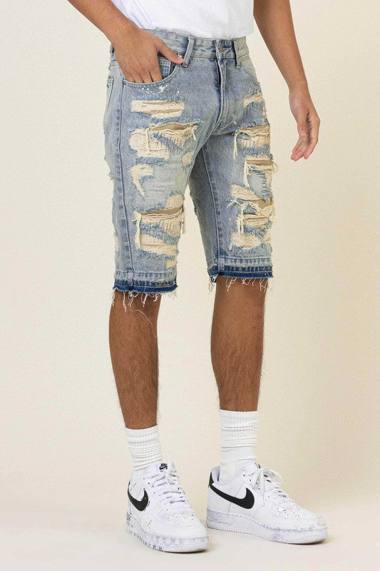 HEAVY RIP&REPAIR  RELEASED HEM DENIM  SHORTS